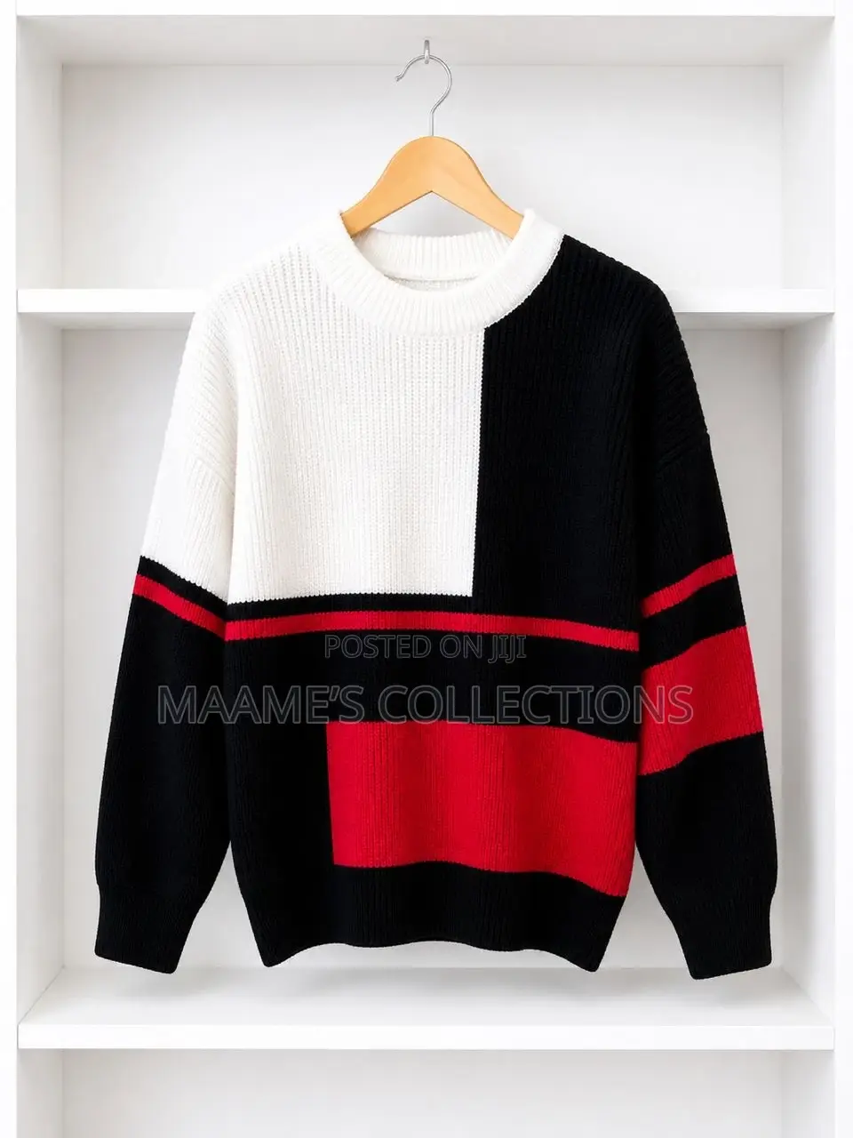 Men’S Blocked Knitted Pullover Sweater