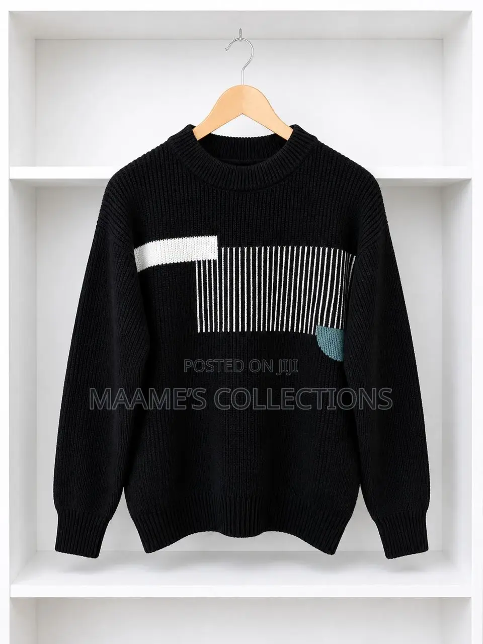 Men’S Blocked Knitted Pullover Sweater