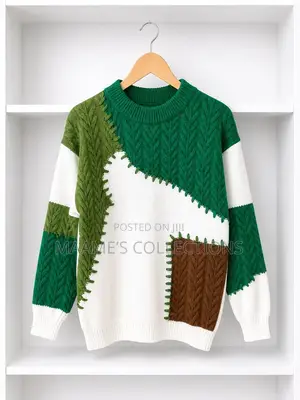 Men’S Blocked Knitted Pullover Sweater