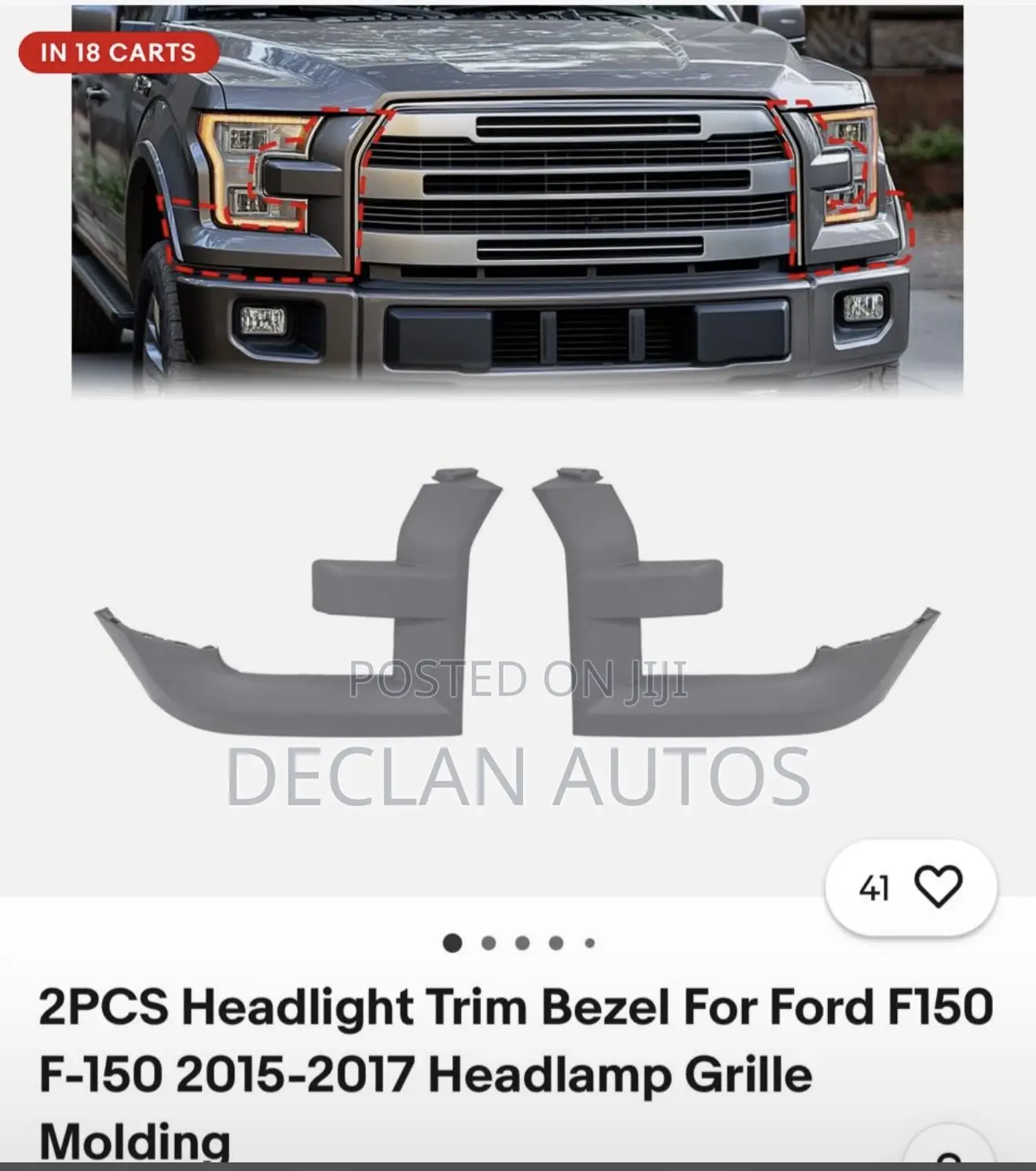 Headlight Trim Bezel for Ford F150 2015-2017 Headlamp Grille Molding