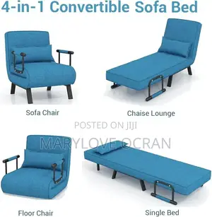 Convertible Sofa Bed (Blue)