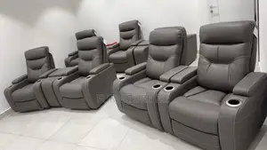 Jabarr 7-Pc. Beyond Leather Theater Seating With 3 Consoles