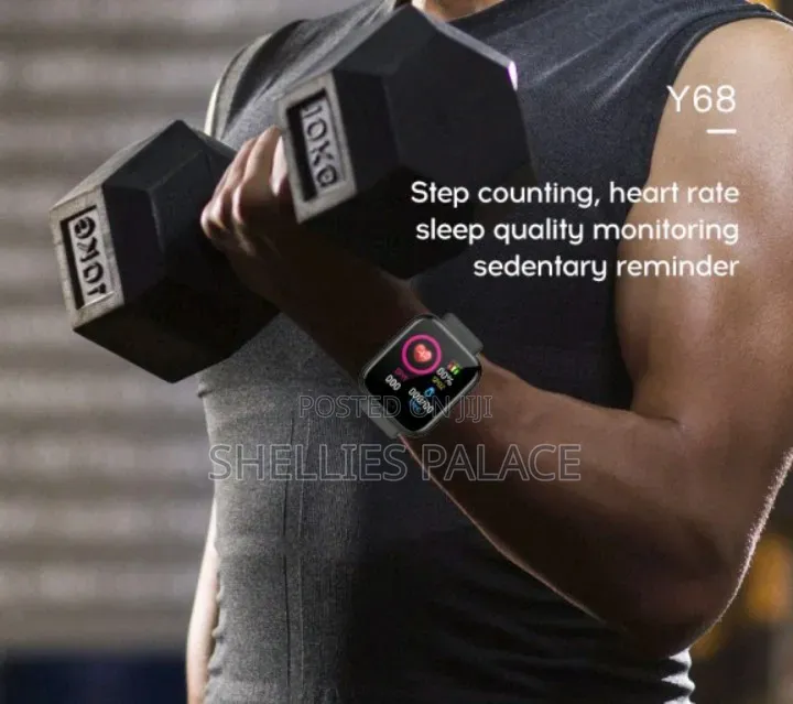 Y68 Smart Watch Heart Rate Blood Pressure Blood Oxygen