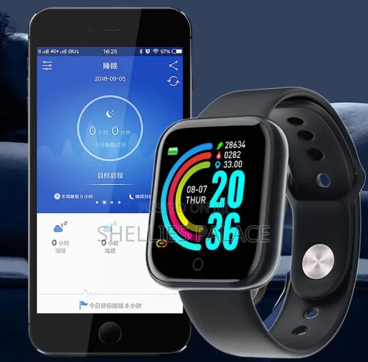 Y68 Smart Watch Heart Rate Blood Pressure Blood Oxygen