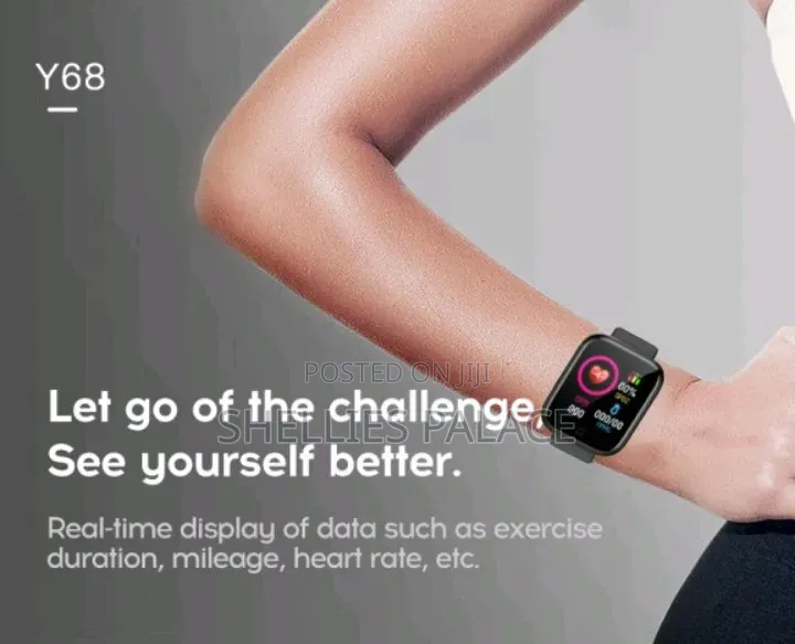 Y68 Smart Watch Heart Rate Blood Pressure Blood Oxygen