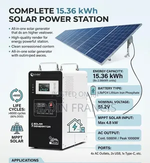 Solar Generator -15.36kwh P04 Lithium Battery +Inverter+ Panel