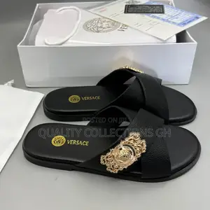 Versace Black Slippers