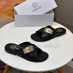 Versace Black Slippers