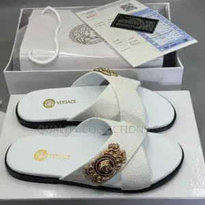 Versace White Slippers