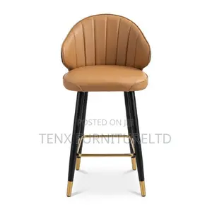Bar Stool (Golden Legs and Footrest)