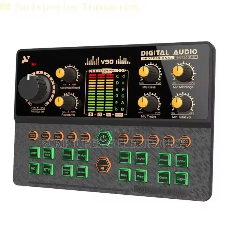 V90 Podcast Live Soundcard Digital Mixer Sound Card