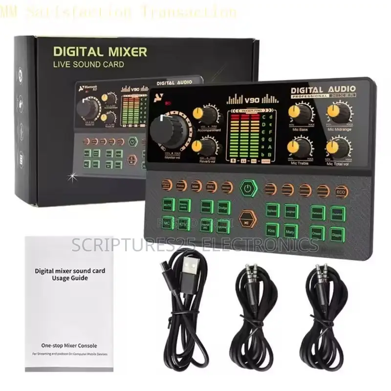 V90 Podcast Live Soundcard Digital Mixer Sound Card