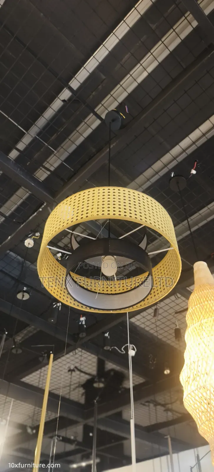 Pendant Light (Bamboo and Black Colour)