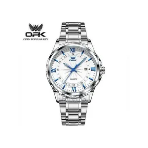 Brand New Opk Men's Silver Quartz Watch