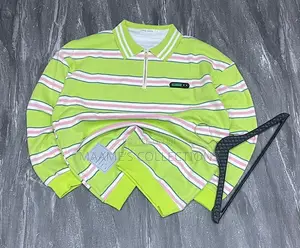 Men’S Striped Cotton Sweater / Pullover Polo Shirt