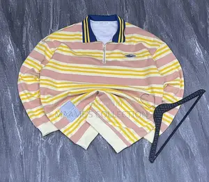 Men’S Striped Cotton Sweater / Pullover Polo Shirt