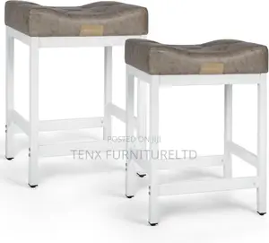 Bar Stool (Elegant Grey ) With Metal Base