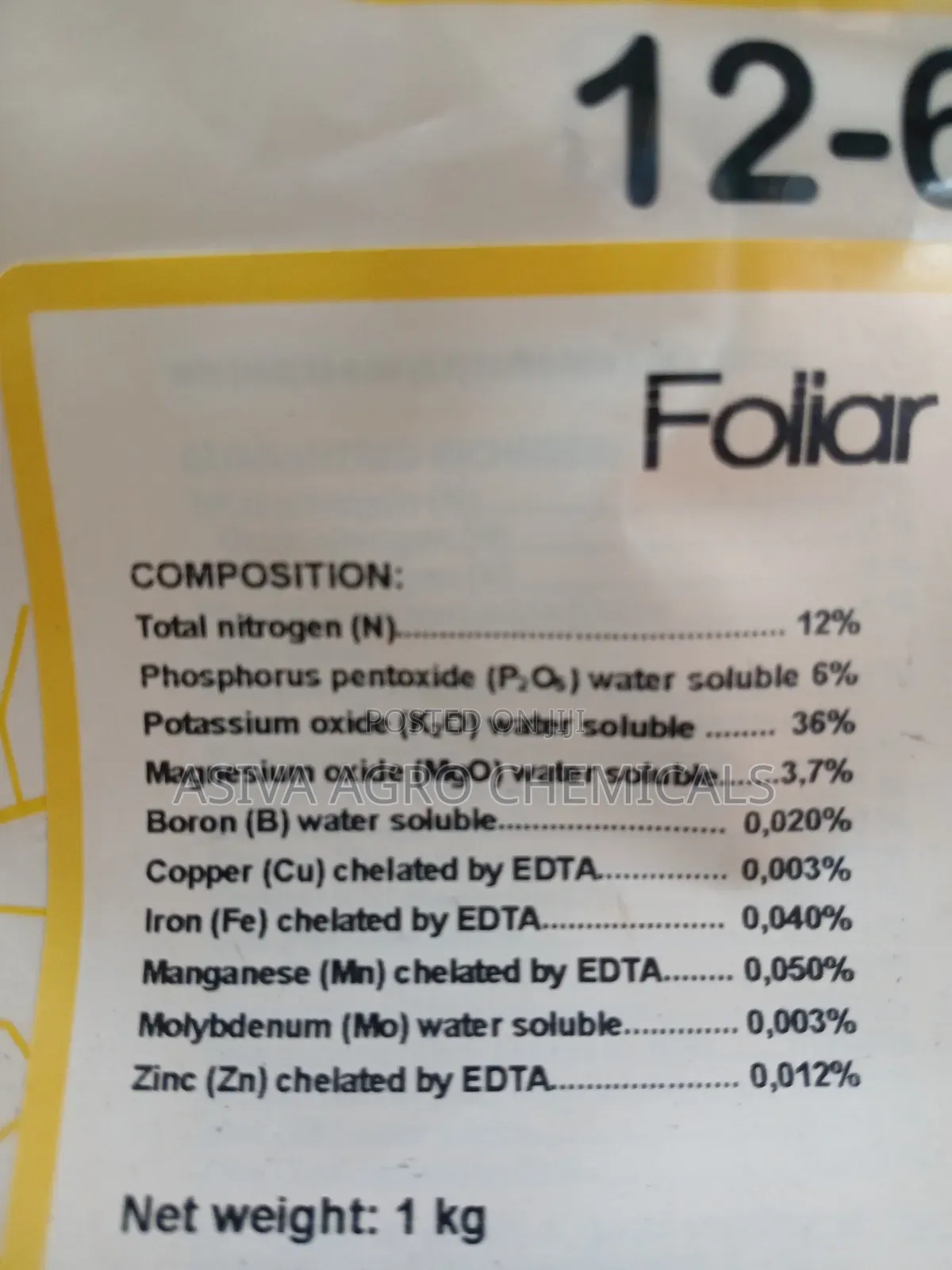 Folicat NPK 12-6-36 Fertilizer