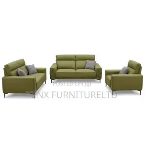 Sofa Set Genuine Leather Green Forest