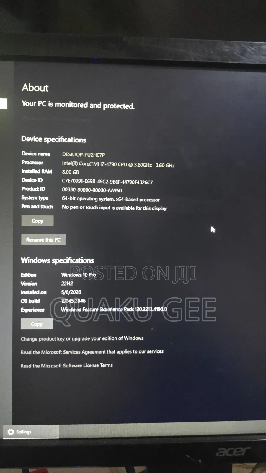 Desktop Computer Gigabyte GB-BXi7-4770R 8GB Intel Core i7 HDD 256GB