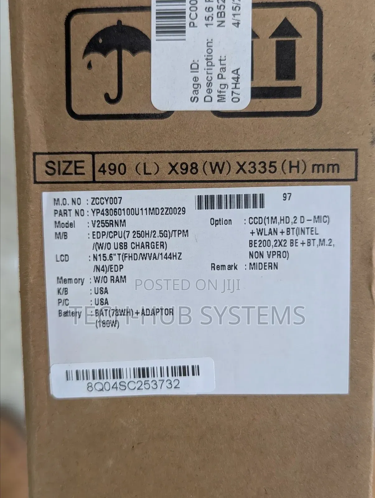 New Laptop Clevo W370 16GB Intel Core Ultra 7 SSD 1T