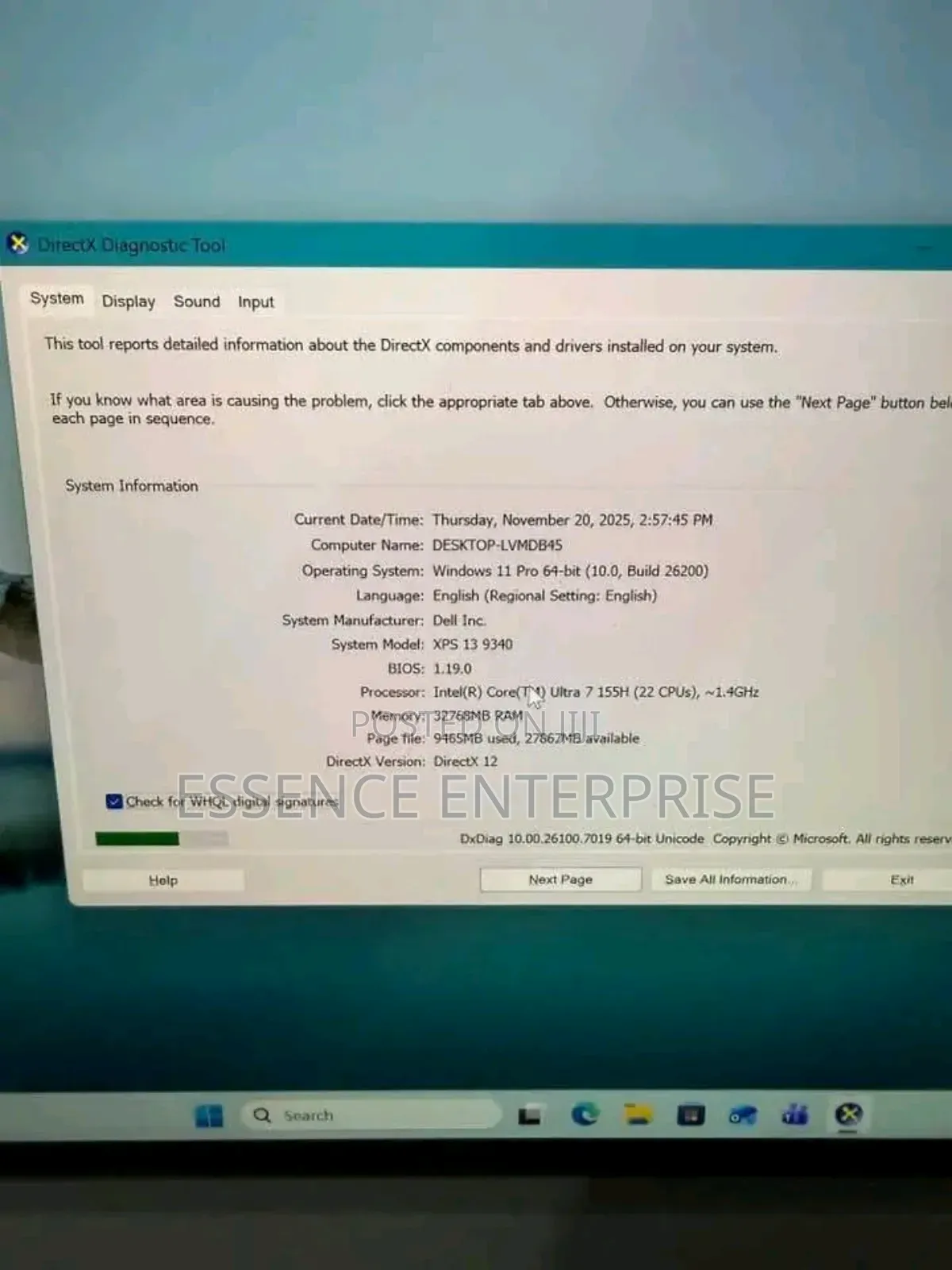 New Laptop Dell XPS 13 32GB Intel Core Ultra 7 SSD 1T