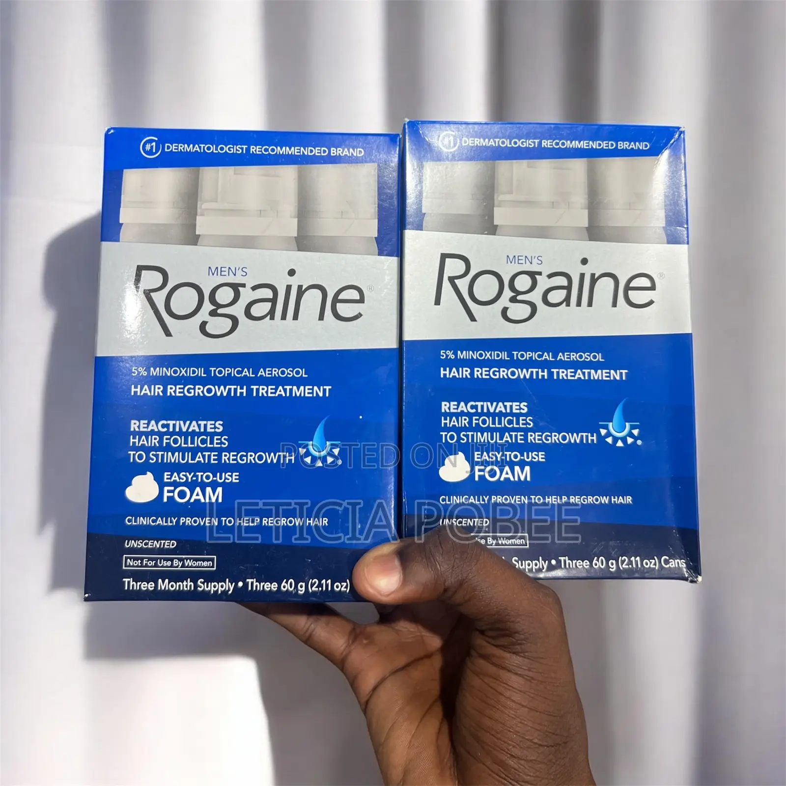 Rogaine 5% Minoxidil Topical Solution – Full Box (3-month Supply)
