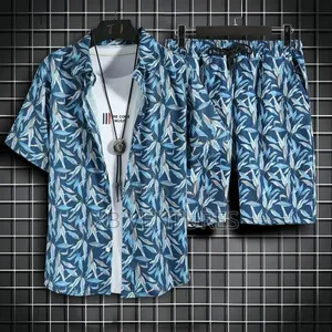 Dou-Color Men's 2-in-1 Casual Shirt Shorts - Multicor