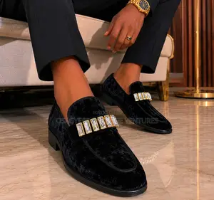 Classic Royal Velvet Crystal Loafers