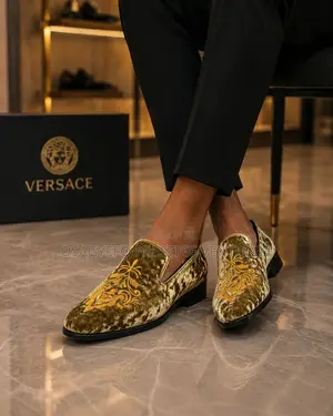 Classic Golden Royale Versace Velvet Loafers