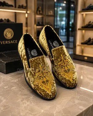 Classic Golden Royale Versace Velvet Loafers