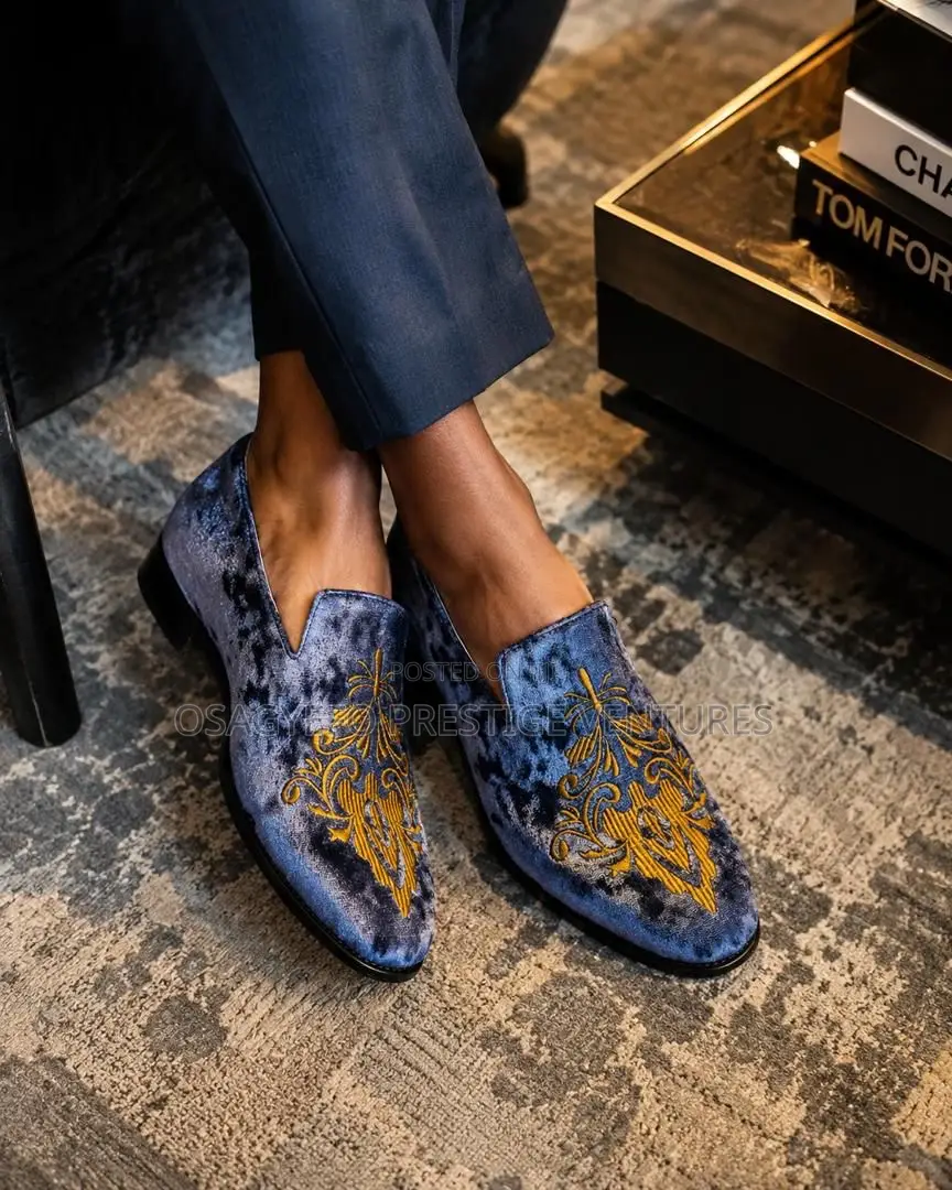 Classic Versace Sapphire Royale Velvet Loafers
