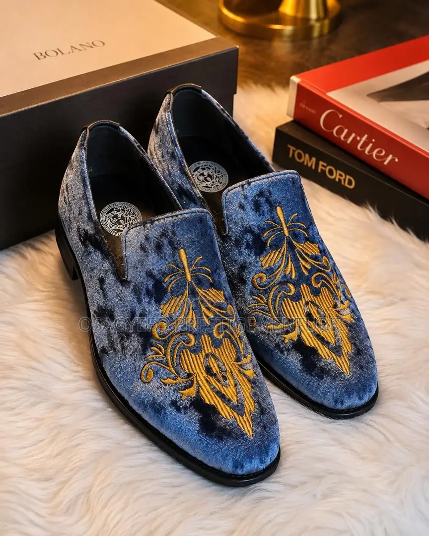 Classic Versace Sapphire Royale Velvet Loafers