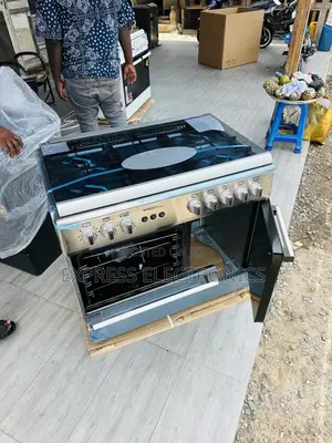 Brand New Sliver Gas Cooker Midea Tech 60/90 5burner Grill Rotisserie