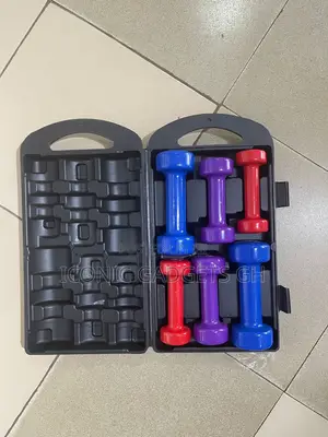 10kg Fitbell Dumbbell Set - 6 Piece Vinyl Weights With Carry Case
