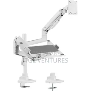 Newstar Ldt69-C024p-Ml Pole-Mounted Gas Spring Monitor Arm With Laptop