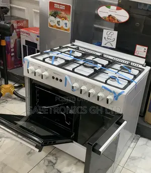 Lastest White Midea 5 Burner Gas Cooker With Oven