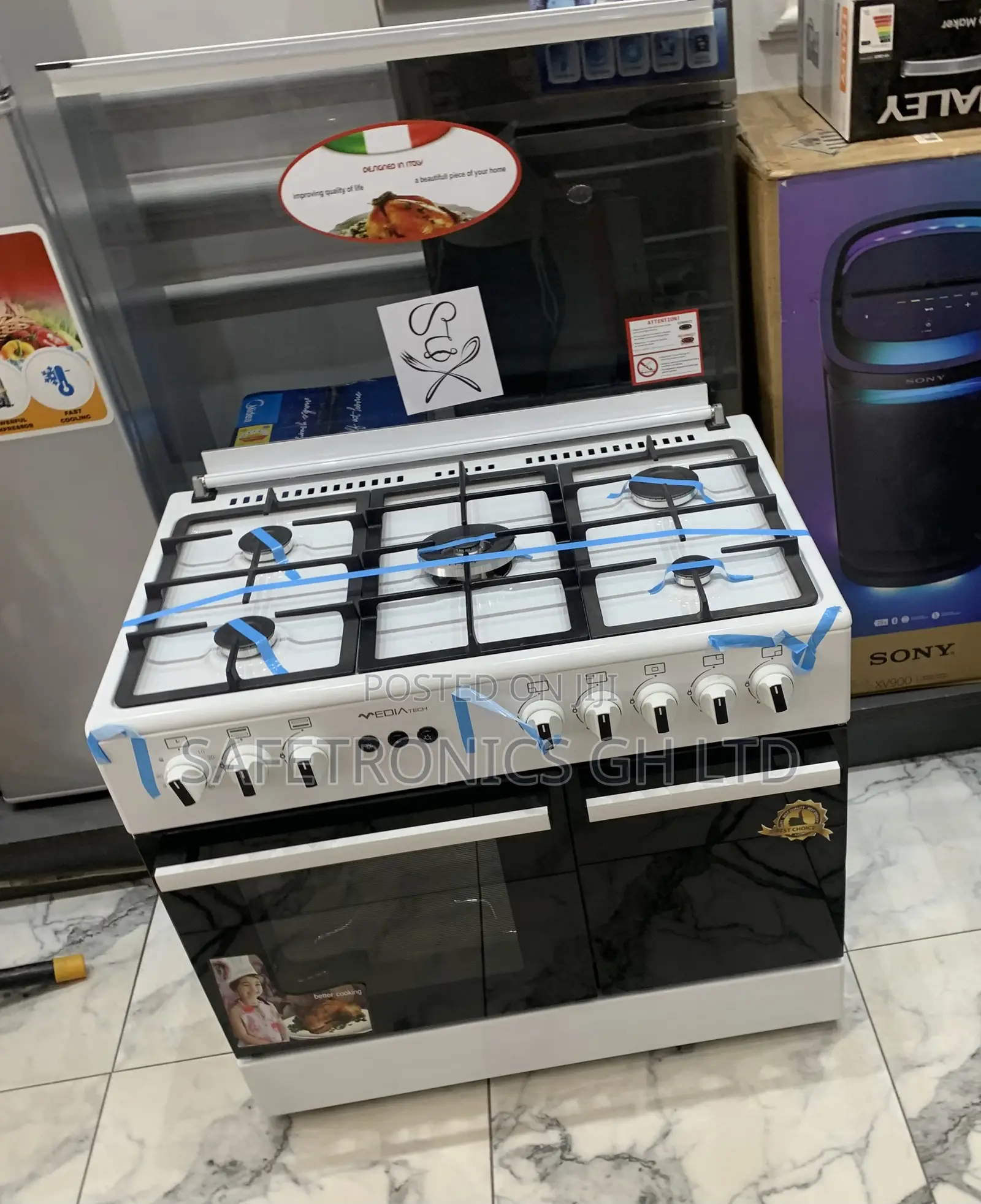 Just Order White Midea 5 Burner Gas Cooker With Oven