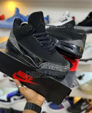 Jordan 3 Rethro . Black . Comes in Box. Comes in All Sizes and Colours