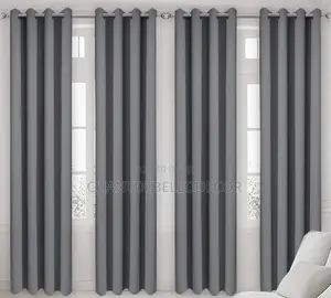 4pcs Elegant Quality Light Grey Blackout Curtains ( 600ghc ) No Rod
