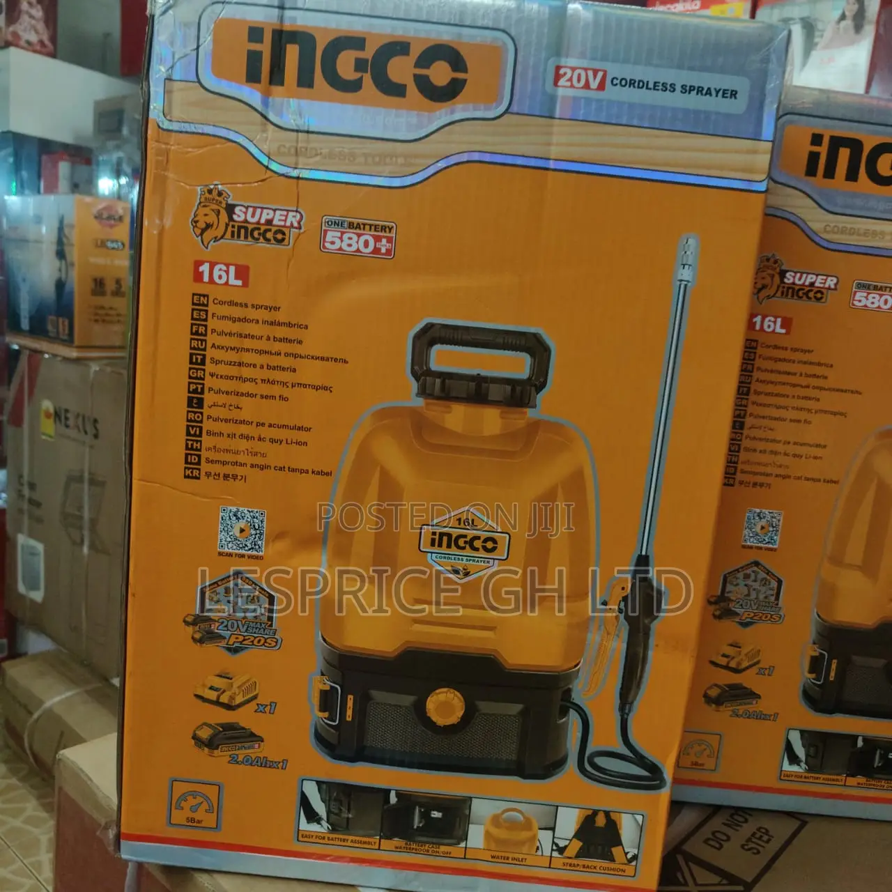 Classy High Grade 20v Cordless 16l Knapsack Sprayer From Ingco