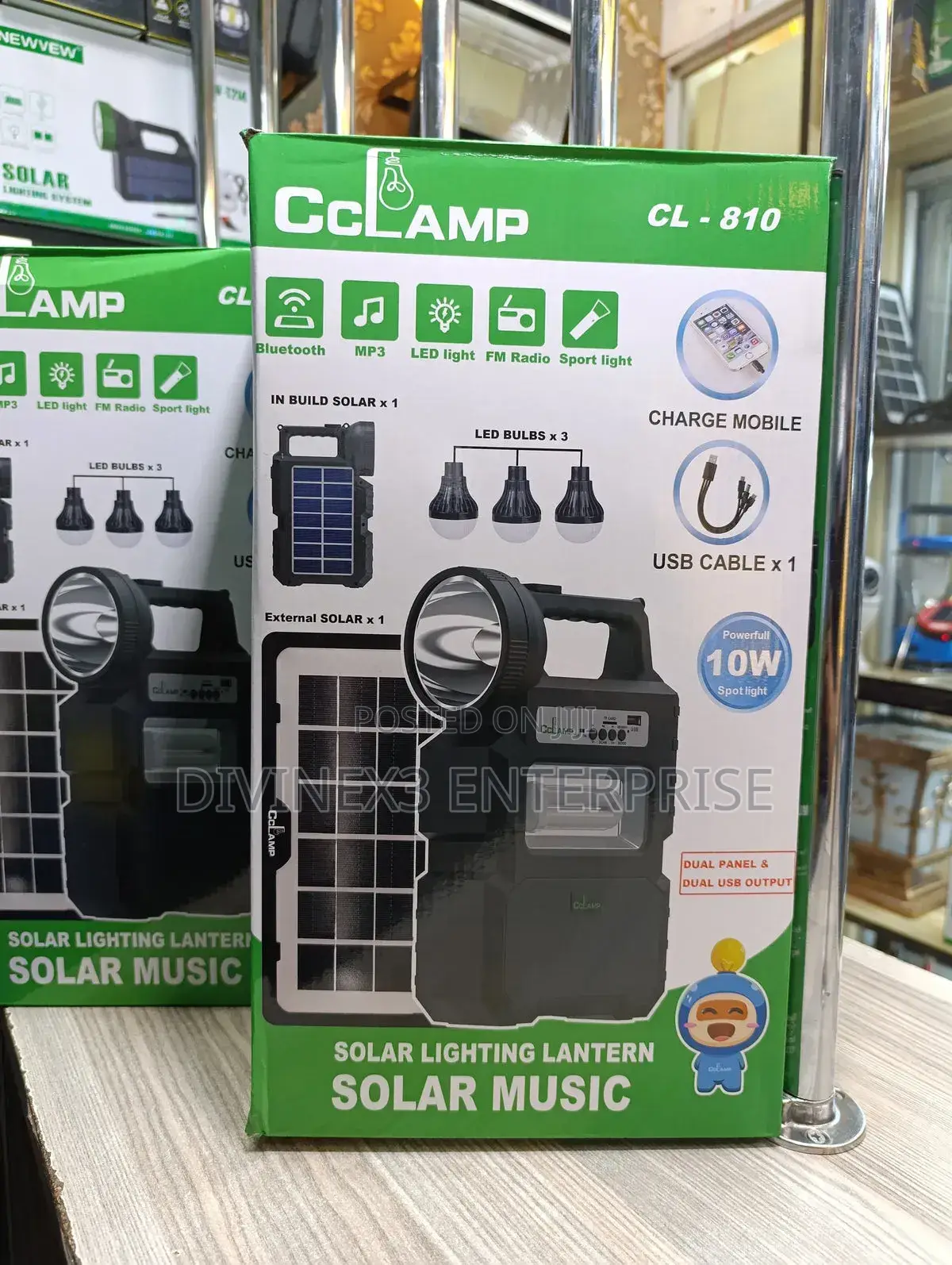 Portable Solar Lighting System With Bluetooth, Mp3 Player,With Bulbs.