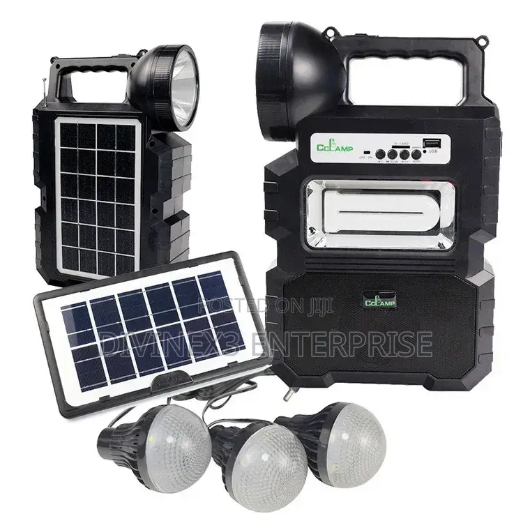 Portable Solar Lighting System With Bluetooth, Mp3 Player,With Bulbs.