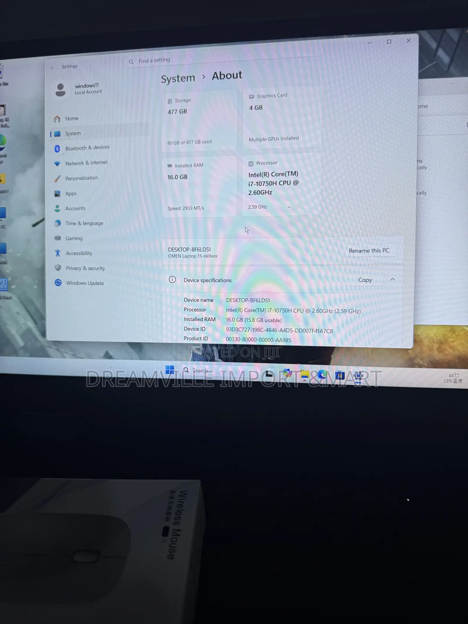 New Laptop HP Omen 15 16GB Intel Core i7 SSD 512GB