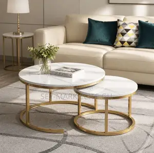 2 in 1 Faux Marble Center Table