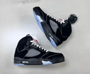 Jordan Retro 5 Black White and Sea Blue