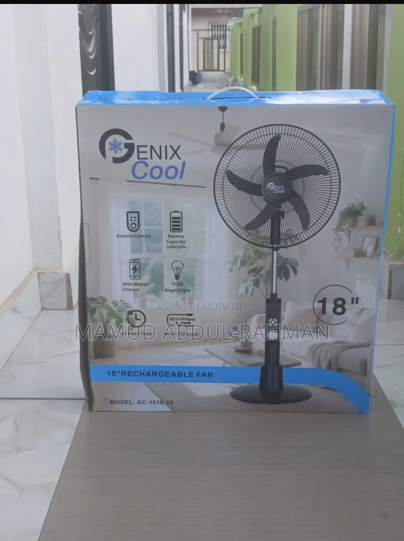Genix Cool 18 Inches Rechargeable Fan