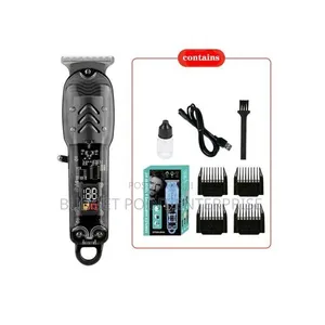 Rechargeable Hair Trimmer With Display Battery Percentage