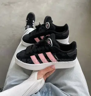 Core Black and Pink Adidas Campus