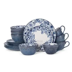 16-Piece Gabriela Blue Dinnerware Set